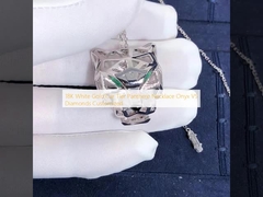 18K व्हाइट गोल्ड कार टियर पंथेरे हार गोमेद वी.एस. हीरे अनुकूलित