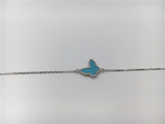 No Diamond Sweet 18K Gold Bracelet Turquoise With Butterfly Shape Gemstone