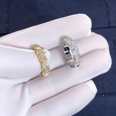 गुणवत्ता  Factory Make BVLGARI Serpenti Viper Ring 18k Gold And Real Diamonds Rose Gold फैक्टरी