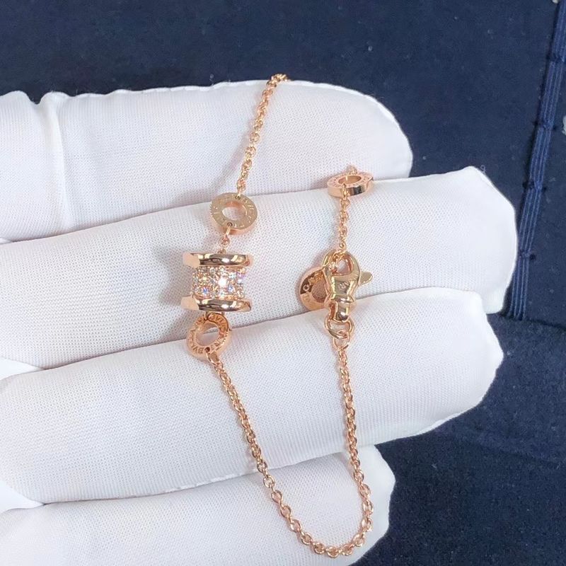 गुणवत्ता 18K गोल्ड Bvlgari B Zero1 ब्रेसलेट प्राकृतिक हीरे Au750 समर्थन निजी अनुकूलन कारखाना