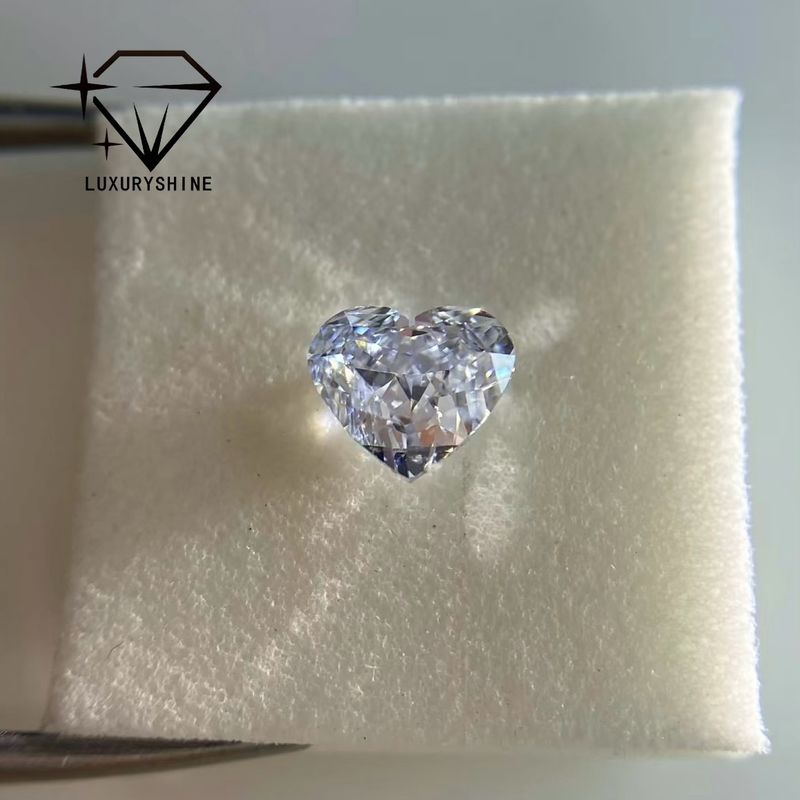 गुणवत्ता LuxuryShine VS1 White Heart Excellent Cut Lab Grown Diamond 1CT 2CT 3CT 4CT 5CT समर्थन विशेष अनुकूलन कारखाना