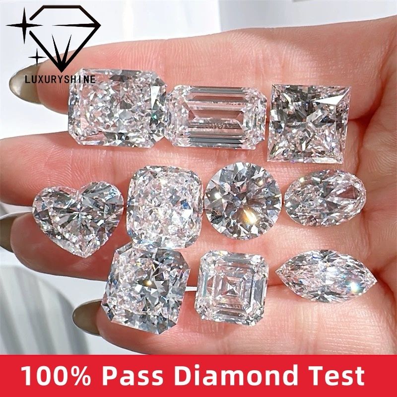 गुणवत्ता LuxuryShine VVS-VS Asscher Shape Lab बढ़ी हुई हीरा 0.1-10CT D-F रंग सफेद हीरा IGI प्रमाण पत्र के साथ 3EX कट स्टोन कारखाना