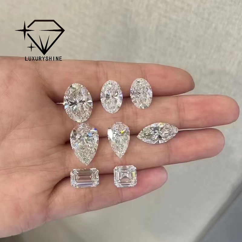 गुणवत्ता LuxuryShine VVS-VS Asscher Shape Lab बढ़ी हुई हीरा 0.1-10CT D-F रंग सफेद हीरा IGI प्रमाण पत्र के साथ 3EX कट स्टोन कारखाना