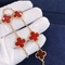Red Van Cleef Arpels 18K Gold Bracelet 5 motifs With Gemstone