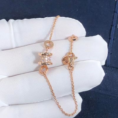 गुणवत्ता 18K गोल्ड Bvlgari B Zero1 ब्रेसलेट प्राकृतिक हीरे Au750 समर्थन निजी अनुकूलन कारखाना