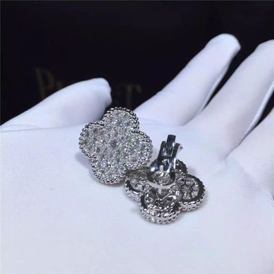 गुणवत्ता वैन क्लीफ अर्पेल्स मैजिक अल्हाम्ब्रा झुमके 18k सफेद सोने और गोल हीरे कारखाना