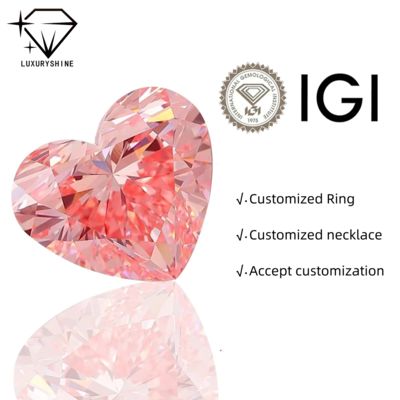 गुणवत्ता LuxuryShine फैंसी गुलाबी / फैंसी गहन गुलाबी / फैंसी जीवंत गुलाबी दिल कट लैब बढ़ी हीरा VVS-VS1 असली हीरे और शादी के गहने और अनुकूलित गहने कारखाना