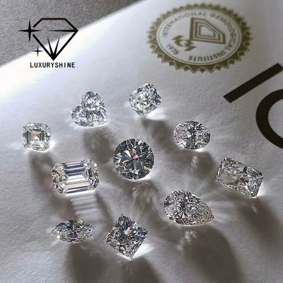 गुणवत्ता LuxuryShine VVS-VS Asscher Shape Lab बढ़ी हुई हीरा 0.1-10CT D-F रंग सफेद हीरा IGI प्रमाण पत्र के साथ 3EX कट स्टोन कारखाना