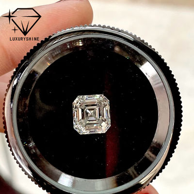 गुणवत्ता LuxuryShine VVS-VS Asscher Shape Lab बढ़ी हुई हीरा 0.1-10CT D-F रंग सफेद हीरा IGI प्रमाण पत्र के साथ 3EX कट स्टोन कारखाना