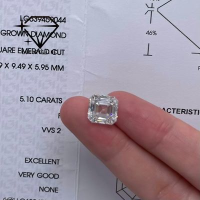 गुणवत्ता LuxuryShine VVS-VS 0.1-10CT Asscher Shape Lab बढ़ी हुई हीरा D-F रंग सफेद हीरा IGI प्रमाण पत्र के साथ 3EX कट स्टोन कारखाना