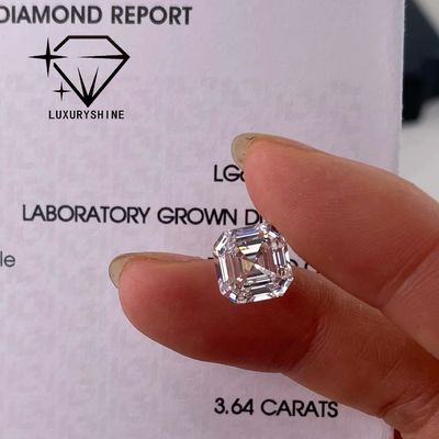 गुणवत्ता LuxuryShine VVS-VS 0.1-10CT Asscher Shape Lab बढ़ी हुई हीरा D-F रंग सफेद हीरा IGI प्रमाण पत्र के साथ 3EX कट स्टोन कारखाना