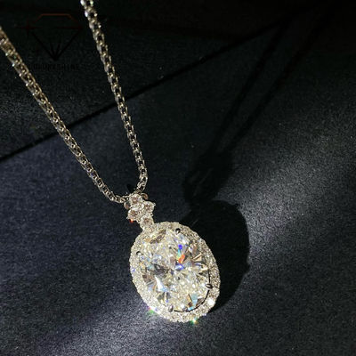 गुणवत्ता 18K गोल्ड ओवल लैब में उगाया गया डायमंड पेंडेंट VVS1-VS1 0.3-3.0ct कारखाना