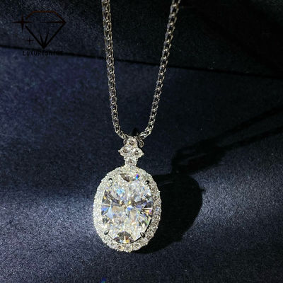 गुणवत्ता 18K गोल्ड ओवल लैब में उगाया गया डायमंड पेंडेंट VVS1-VS1 0.3-3.0ct कारखाना