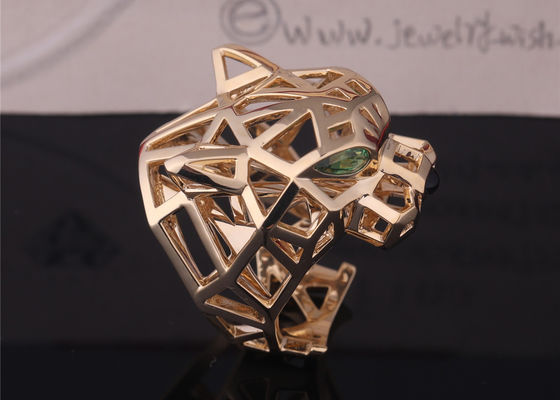 गुणवत्ता Panthère De Cartier Ring येलो गोल्ड Tsavorite Garnets Onyx कारखाना